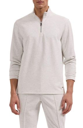 Bugatchi Soft Touch Quarter Zip Pullover in Chalk at Nordstrom, Size Xx-Large