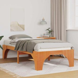 vidaXL Estructura De Cama Marr&oacute;n 100 X 200 Cm Madera De Pino Macizo Vidaxl