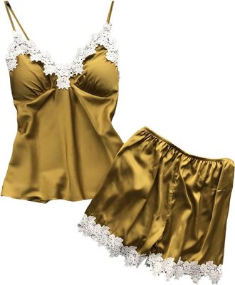 Generic Ladies Flannelette Pyjamas Ladies Summer Pyjamas Women S Suspenders Similar To Sexy Underwear Home Pajamas Two Lace Suspenders Home Clothes Suit Women