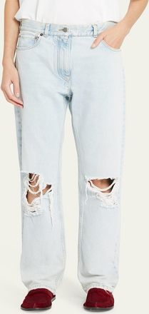The Row Burty Distressed Straight-Leg Jeans