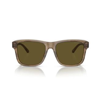 Emporio Armani Sunglasses, unisex, Green, Size: 56 MM Green Transparent Pillow Sunglasses Brown