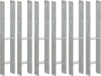 vidaXL Vidaxl - Anclajes De Valla 6 Uds Acero Galvanizado Plateado 9x6x60 Cm