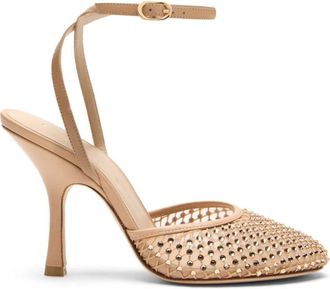 Stuart Weitzman Bareitall Shine Pump 100 - Dames - Pumps - Beige - 40 EU - Schoenen