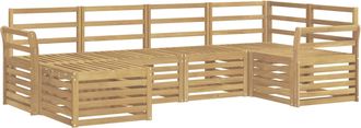 vidaXL Conjunto De Sof&aacute;s De Exterior 6 Uds. Blanco Poli&eacute;ster Vidaxl