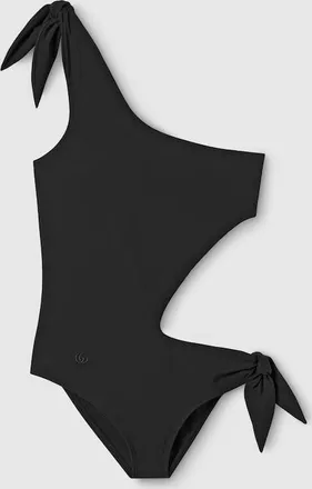 Gucci Stretch Jersey Swimsuit With Embroidery, Black, Ready-to-wear