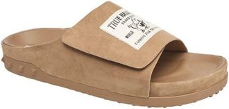 True Religion Cudi Velcro Strap SRS Logo Patch Sandal in Taupe at Nordstrom, Size 12