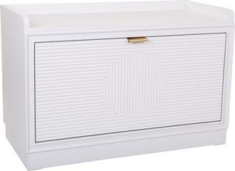 Wanderlust Deco Banqueta Zapatero De Madera Blanca 80x38x53