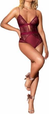 Mapalé Sofia Floral Bodysuit In Burgundy