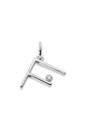 Monica Vinader Lab Grown Diamond Initial Pendant in Sterling Silver F at Nordstrom