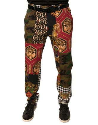 Dolce & Gabbana Patchwork Cotton Blend Trousers - Multicolor
