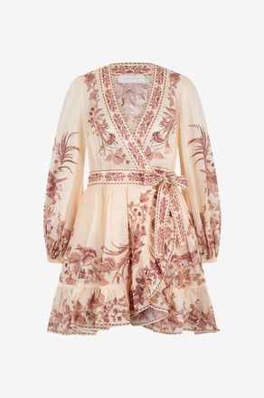 Zimmermann Mini-Wickelkleid aus Baumwollvoile Waverly Wrap