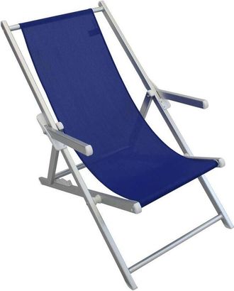 COSMA Cosma - Tumbona Con Reposabrazos De Aluminio Y Tela Azul Mod. Mare
