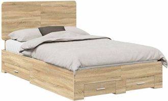 vidaXL Estructura De Cama Con Cabecera Roble Sonoma 120 X 200 Cm Vidaxl