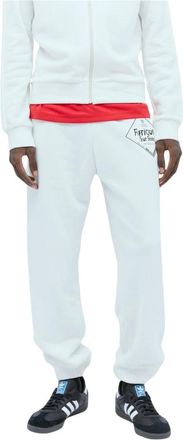 Wales Bonner Wales Bonner, Broeken, Heren, Wit, S, Katoen, Wander Track Pant