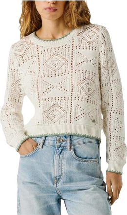 Pepe Jeans London Kas Ronde hals knitwear - Dames - Ronde hals truien - Wit - L - Truien & Vesten
