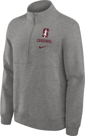 Nike Stanford Cardinal Primetime Club Nike Mens College 1/2-Zip Crew in Grey | 02JW06GSDN-4V0