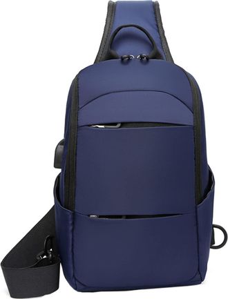 Generic Men Chest Bag Shoulder Crossbody Bag Large Capacity Multifunctional Backpack USB Charging Backpack Handbags for Women Shoulder Bags (Blue, One Size)