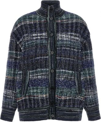 Missoni Oversized wollen mix vest met ruitpatroon - Dames - Vesten - Blauw - S - Wol - Truien & Vesten