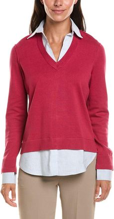 Brooks Brothers Woven Shirt Combo Sweater