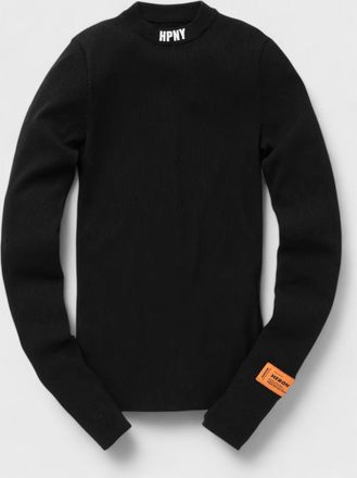 Heron Preston Womens HPNY Embroidery Knit Crewneck Black - Size X-Small