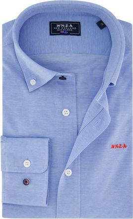 N-Z-A- NEW ZEALAND AUCKLAND NZA overhemd lichtblauw Riley knitted button-down collar