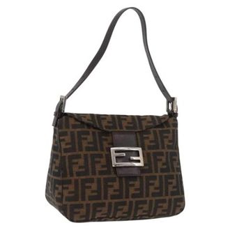 Fendi Pre-owned Vintage Zucca Schoudertas - Dames - Pre-owned - Zwart - Maat: ONE Size Leer