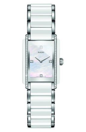 Rado Womens Integral Mother of Pearl & Diamond Bracelet Watch, 22.7mm at Nordstrom Rack