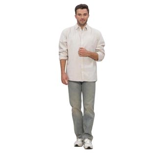 G-Star Clean Regular Shirt LS - Heren - Overhemden - Beige - Maat: 2XL Denim