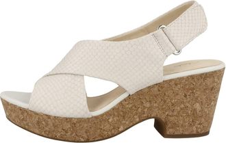 Clarks Womens Maritsa Lara Ankle Strap Sandals, White White Snake White Snake, 7.5 UK