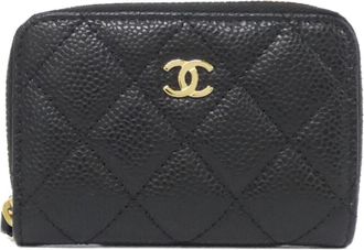 Chanel Black Grained Calfskin Coin Purse/Coin Case (Pre-Owned)