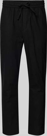 Only & Sons Tapered Leinenhose aus Baumwoll-Leinen-Mix Modell LINUS in Black, Gr&ouml;&szlig;e XXL