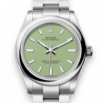 Rolex Oyster Perpetual Automatic Chronometer Green Dial Ladies Watch M277200-0012