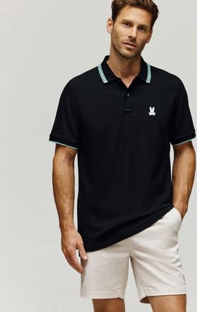Psycho Bunny Mens Tavian Pique Polo 001 BLACK / XXXL