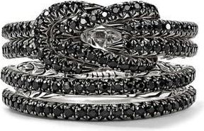 John Hardy Love Knot Ring, Black Sapphire in Silver Black at Nordstrom, Size 6