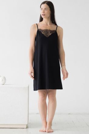 Salua Zuma Soft Lace Chemise in Black at Nordstrom, Size X-Small