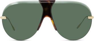 Loewe Slim Pilot Sunglasses in Shiny Endura Gold /Green at Nordstrom