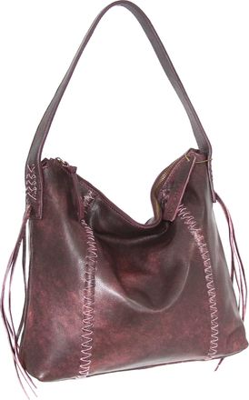 Nino Bossi Aviator Leather Shoulder Bag in Burgundy
