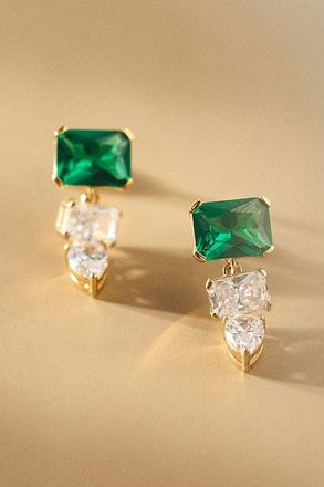 Nadri Stunner Emerald Drop Earrings