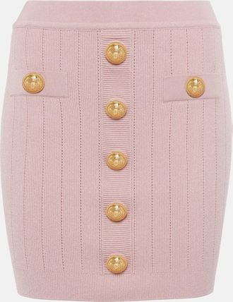 Balmain High-rise knitted miniskirt