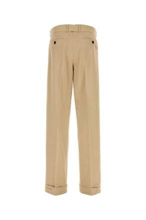 Miu Miu Womens Beige Cotton Pant Exterior: Recycled Pantaloni