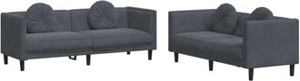 vidaXL Vidaxl - Juego De Sof&aacute;s Con Cojines 2 Piezas Terciopelo Gris Oscuro