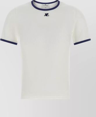 Courr&egrave;ges signature contrast trim short sleeve t shirt