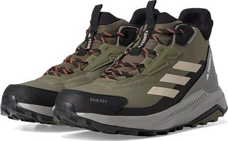 adidas Terrex Anylander Mid RAIN.RDY Hiking Shoes Mens Shoes Olive Strata/Wonder Beige/Black : 7.5 D - Medium