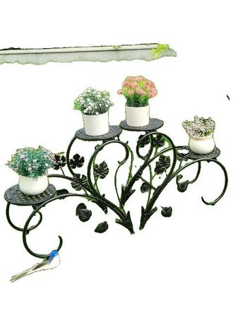 OEM Soporte Para Plantas, Dise&ntilde;o De 4 Niveles, Construcci&oacute;n De Metal Resistente, Color Negro