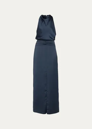 Ramy Brook Charmayne Sleeveless Slit Cowl Gown