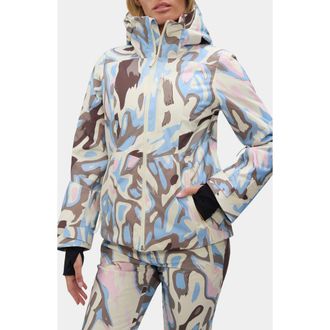 Halfdays Lawrence Waterproof Abstract Print Ski Jacket in Rocky Mountains at Nordstrom, Size Large