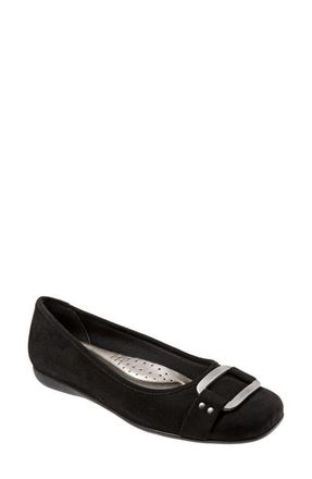 Trotters Sizzle Signature Flat - Multiple Widths Available in Black Suede at Nordstrom, Size 10.5