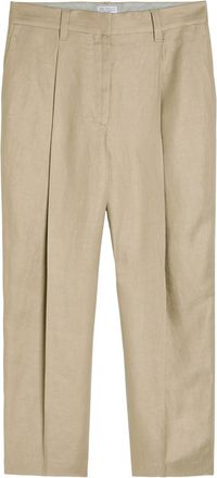 Brunello Cucinelli Straight-leg Linen Trousers - Beige - 38 (UK6 / XS)