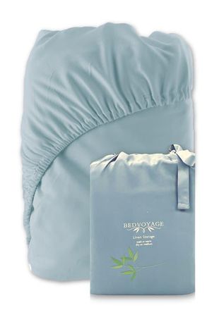 BedVoyage Luxury 100% Viscose Cooling Deep-Pocket Fitted Sheet in Sky at Nordstrom, Size Queen