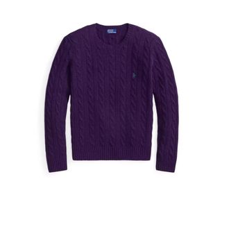 Polo Ralph Lauren Round-neck Knitwear, female, Purple, Size: S Vesta